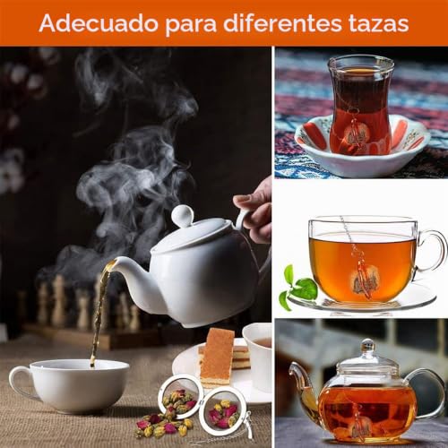 Miniatura 7 de 3 Piezas Infusores De Té, Colador De Té Acero Inoxidable, Infusionador De Te Con Gancho De Cadena, Tea Infuser, Para Preparar Té De Hojas Sueltas Y Especias Y Condimentos 3 Tamaños