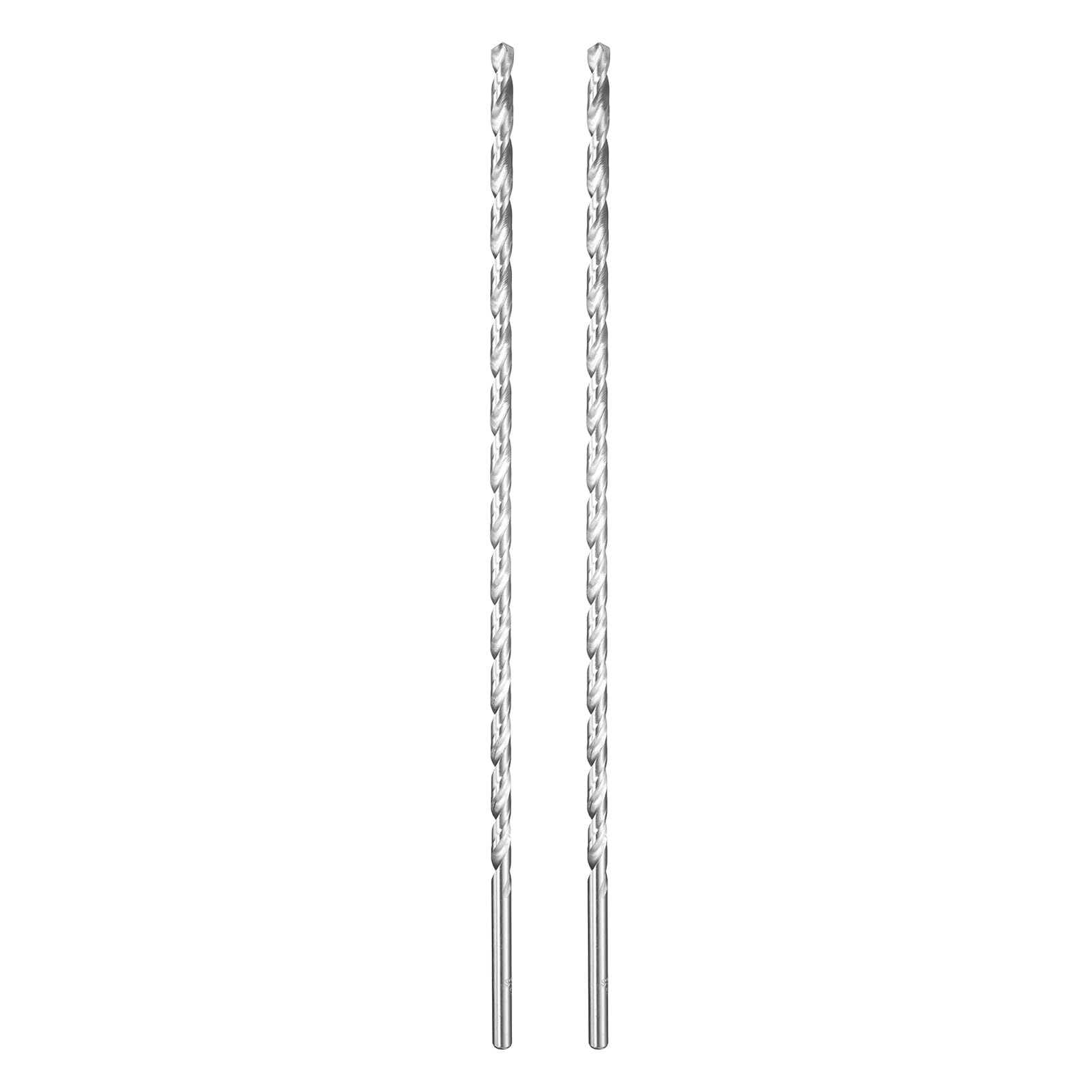 sourcing map 2pcs Twist Drill Bit 6mm Dia 300mm (11.81") Extra Long High-Speed Steel Spiral Jobber Drill Bits Fully Ground Drilling Tools for Wood Plastic Aluminum Thin Metal Sheet