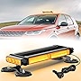 Nilight 14.5' Amber COB LED Strobe Rooftop Flashing Light Bar High Visibility Emergency Hazard Warning Beacon Lights w/Magnetic Base for Safety Vehicles Trucks Pickup Cars Snowplow,2 Years Warranty