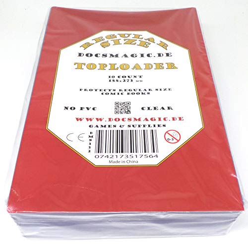 docsmagic.de 10 Regular Size Comic Book Toploader - 188 x 277