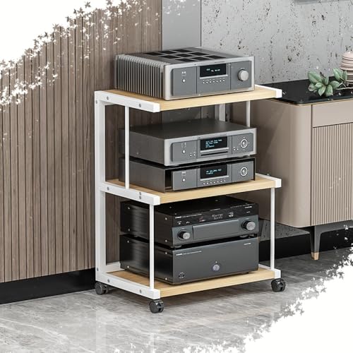 Scaffale portatile per amplificatori e giradischi, supporto HiFi, salvaspazio, mensola angolare per audio/musica per gli appassionati di musica e audio domestico