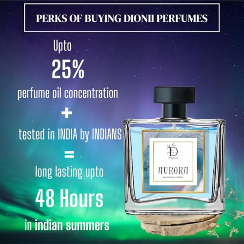 Image of Dionii AURORA Unisex Eau De Parfum Perfume | Long Lasting Aquatic Fragrance With Basil & Pine, 100 ML