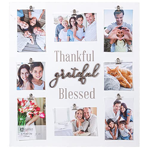 Malden International Photo Clip Wall Collage (Thankful Grateful Blessed)