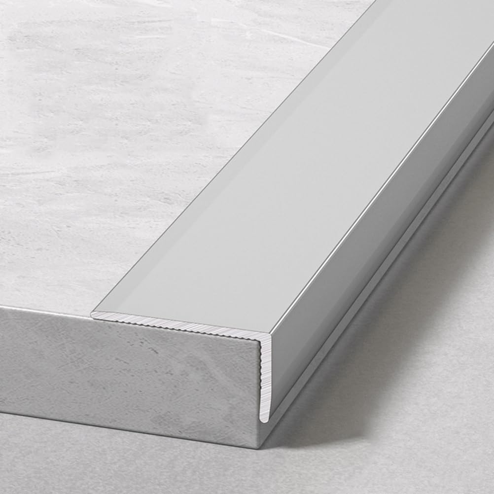 FOELANNE Self Adhesive Rubber Angle Edging, Self-Adhesive Aluminum Alloy Wall Corner or Silver Multiple Sizes(1.5x1x120 cm)