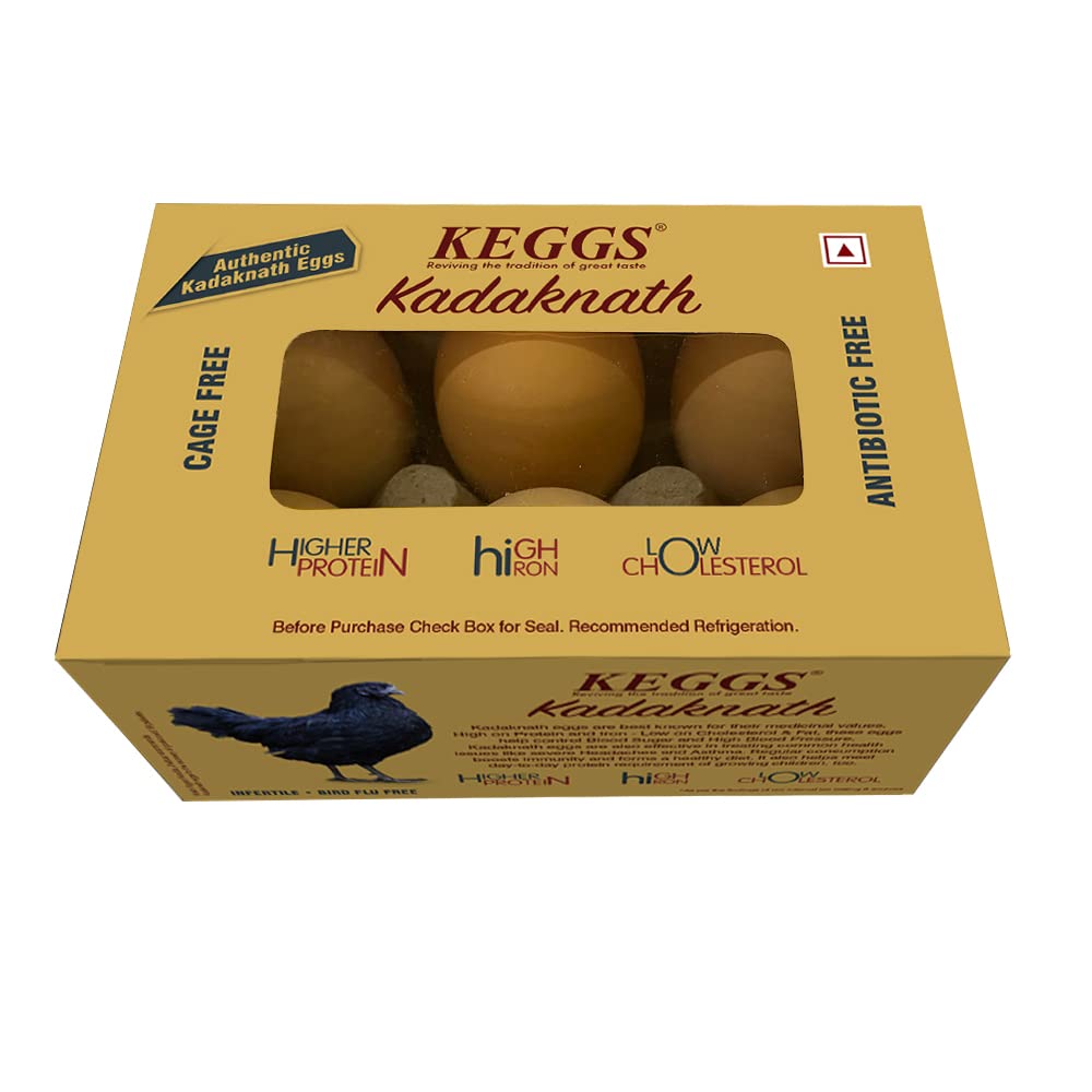 Keggs Cage Free Authentic Kadaknath Eggs, Pack of 6 Amazon.in