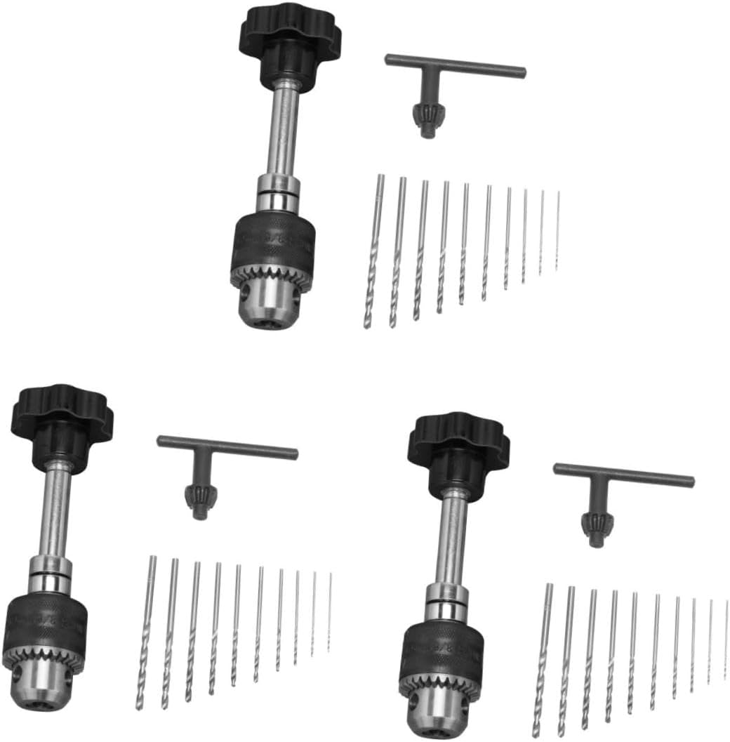 Gadpiparty 3pcs Hand Drill Kit Drill Manual Jewelry Woodworking Rotary Tool for of Bodhi Beads and Crafts