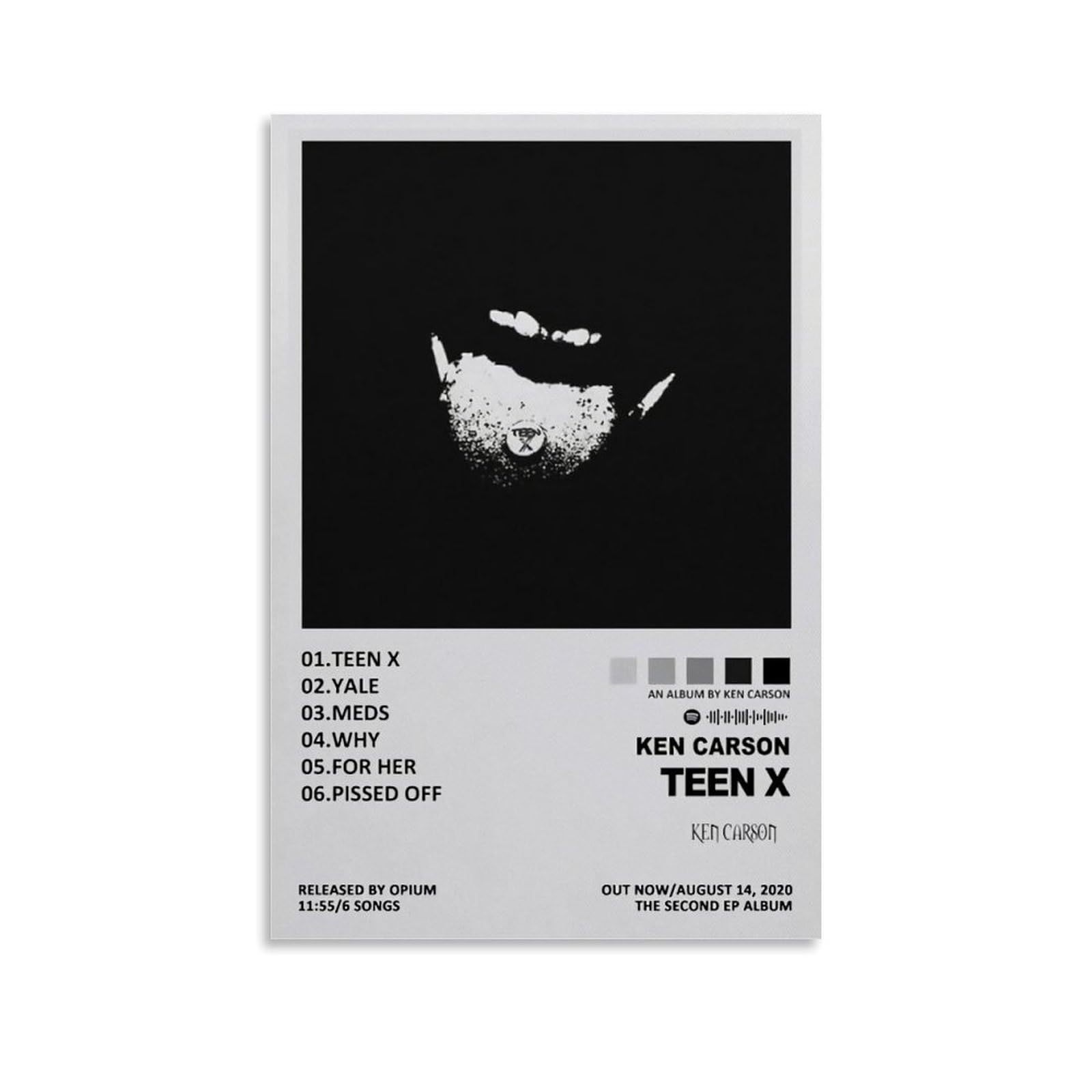 ZJPONB Ken Poster Carson Rapper Album Poster Canvas Wall Art Decorative Home Decor Painting for Living Room Bedroom 20x30inch(50x75cm) Unframe-style