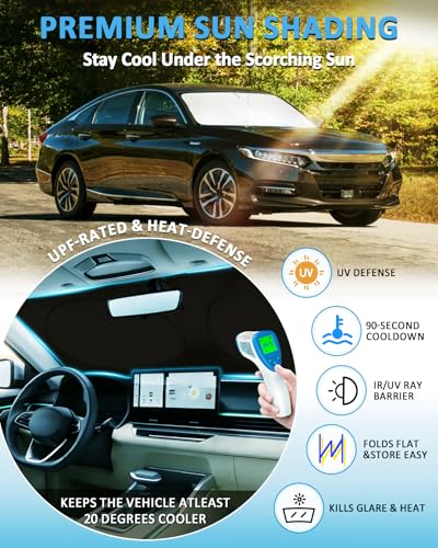 Image of Windshield Sun Shade for Honda Accord 2018-2020 2021 2022 Sun Visor