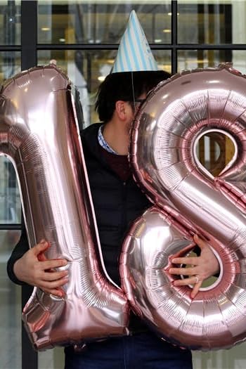 Image of Number Balloons Rose Gold 28 Balloon 40 inch for 28 Birthday Decoration | Saturated Color, Large 40 in, With Straw & Hanging Hole, For Back-to-School Season, Wedding, Christmas, New Year, Anniversary