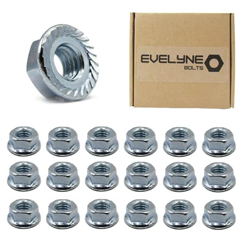 Evelyne M6 Stahl Wellenschliff Flanschmuttern, 20 Stück