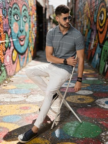 Image of fanideaz Branded Mens Half Sleeve Cotton Striped Polo T-Shirt for Mens || Polo Tshirt for Men || Branded Tshirt for Men