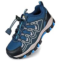UOVO Boys Trainers Kids Walking Shoes Low-Top Sneakers Children Waterproof Trekking Hiking Footwear Running Shoes Blue Size 3.5 UK