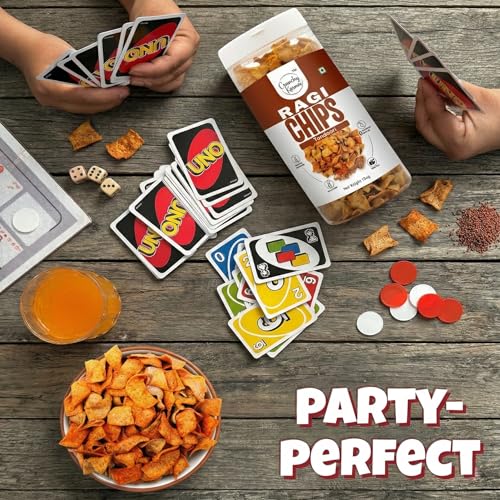 Image of Ragi Chips Tandoori Flavor | Healthy Millet Chips | Crunchy Baked Gluten Free Snack | High Fiber & Low Cholesterol Finger Millet Chips | Calcium Rich Indian Spicy Snacks | No Added Preservatives | 150g