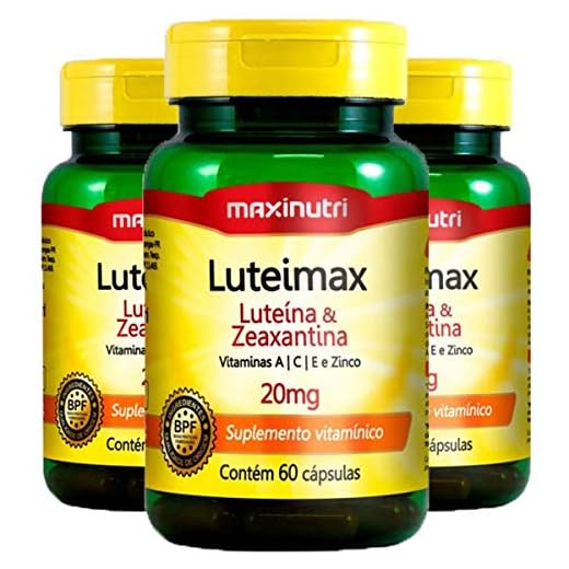 Luteimax Luteína & Zeaxantina - 3 unidades de 60 cápsulas - Maxinutri