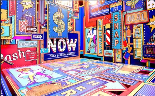 Papel tapiz 3D tridimensional de música pop y escenario 150x105cm 5