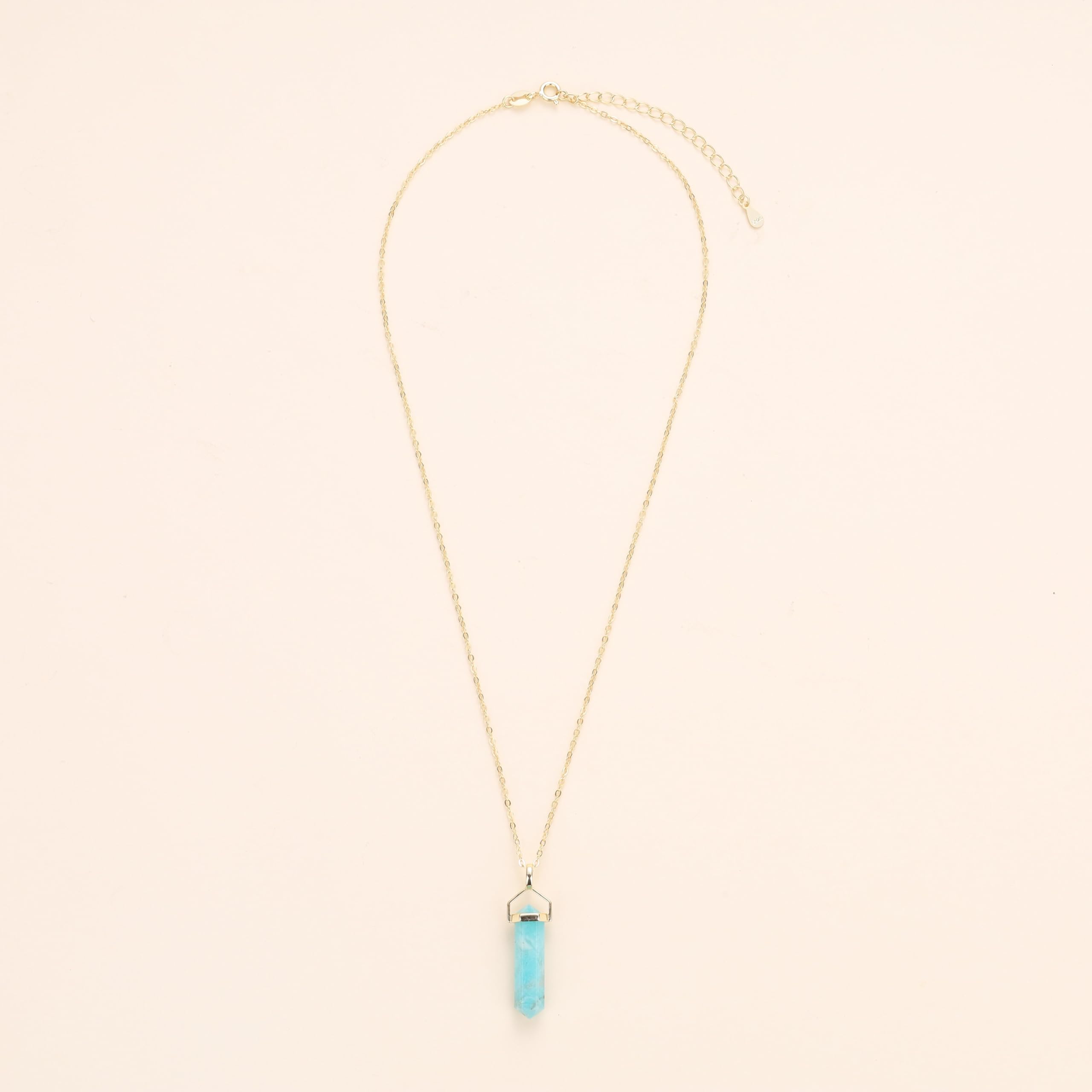 COAI Collana Donna Pietre Naturali, Collana in Argento Sterling 925 con Ciondolo di Cristalli da Donna - Amazzonite, Lapislazzuli, Citrino e Topazio