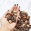 Fun-Weevz 500 PCS Wooden Beads for Jewelry Making Adults, Painted Assorted African, Macrame Supplies, Craft Wood for Bracelets & Necklace, Large & Small Round Barrel Tubular #1