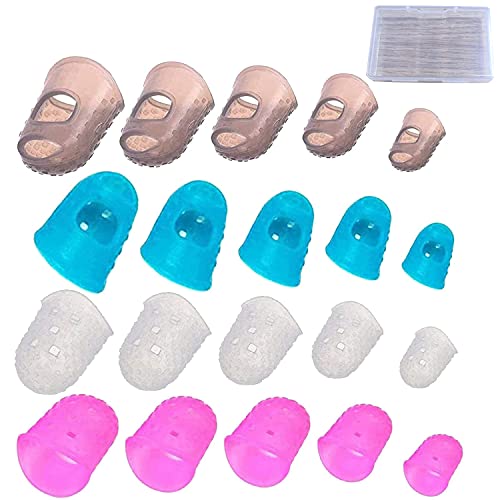 フィンガースリーブ 指サック 指先保護 弾ギター バイオリン 二胡 ピアノを弾く等弦楽器 指保護 予防 サイズ L M S XS XSS キャップタイプ20個セット