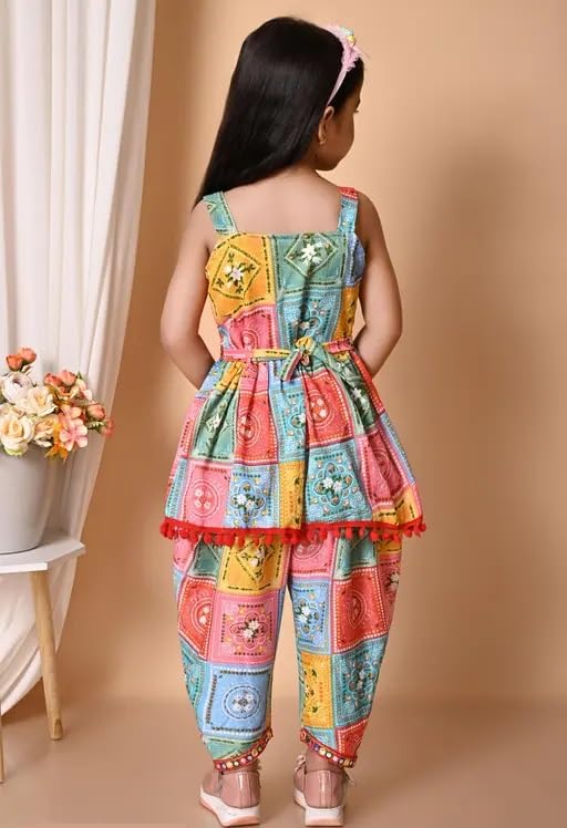 Image of EPIKID Girl's Festive & Party Kurta And Dhoti Pant Set
