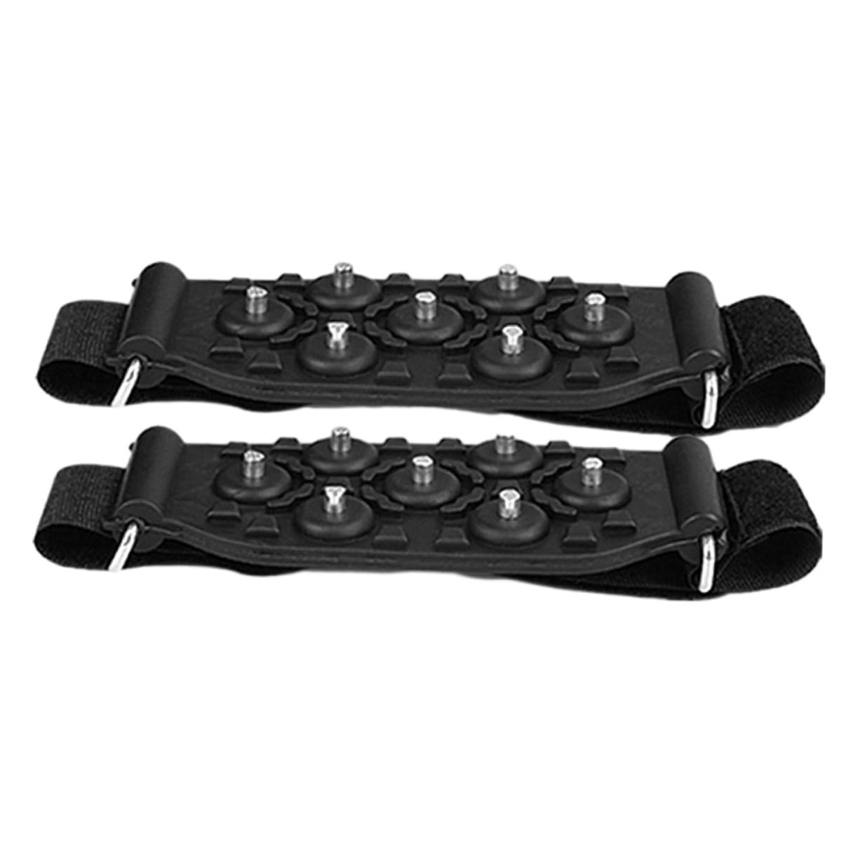 YARNOW Couvre-Chaussures à Crampons Semelles Intérieures à Chaussures Crampons pour Chaussures Talon Bottes De Glace Pêche sur La Glace Poignées Pince Gel Black Acier Au Manganèse