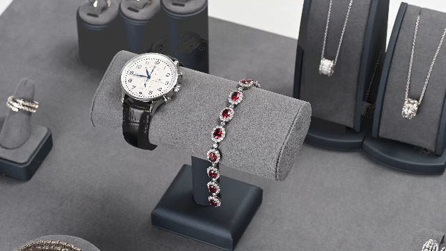 Supporto Per Gioielli A T In Pelle Microfibra - Porta Orologi, Bracciali E Collane - Design Elegante - Foto 12