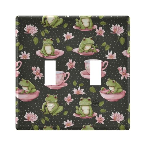 UMIRIKO Cute Frog Light Switch Cover Plate Covers Decorative Double Toggle Home Decor 202a8656