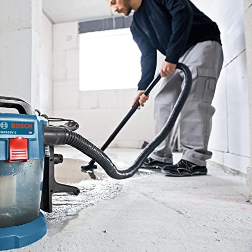 Image of BOSCH GAS18V-3N 18V Cordless Wet Dry Vacuum, 2.6 Gallon Portable Shop Vac & Dust Extractor with HEPA Filter (Bare Tool)