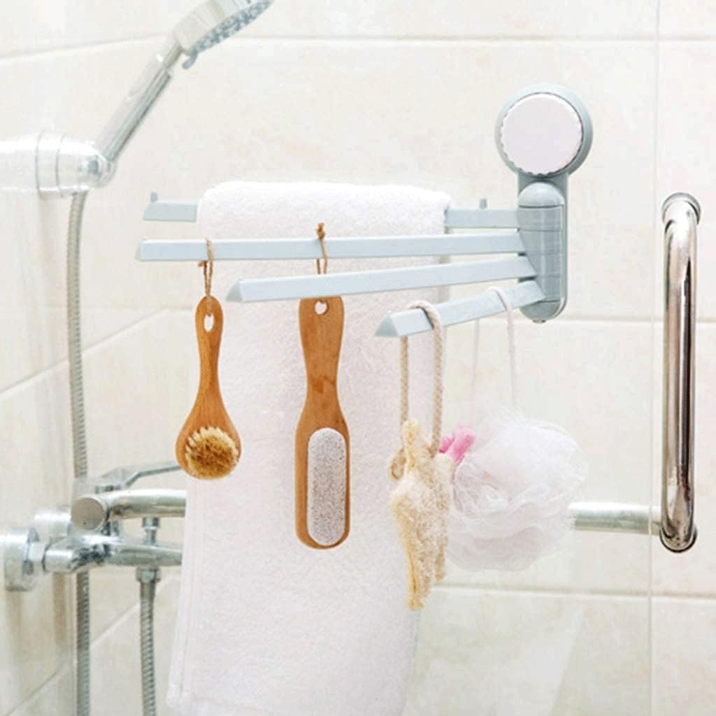 Bathroom Towel Bar, Easy Install with Self-Adhesive, Drilling On Walls at Home Suction Cup Towel Rack(Black)