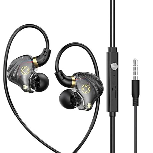 【 HiFi Stereo Surround - 3.5mm & 2026 Upgrade Edition】 Gaming in Ear Wired Headphones with Hanging and Noise Cancelling Design, Wired Microphone, High-Definition Calling, Suitable for Hip-hop