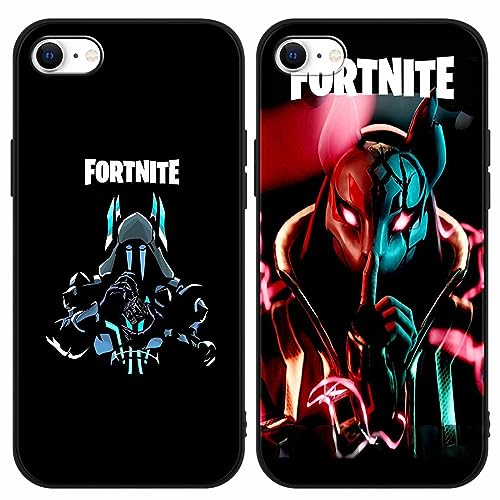 nurkorki [2 Pack Hülle Kompatibel mit iPhone SE 2020/SE 2022/7/8 4,7 Zoll, Silikon Weich TPU Hülle Handyhülle mit Fortnite Hülle Motiv Schutzhülle für iPhone 8/7, 01