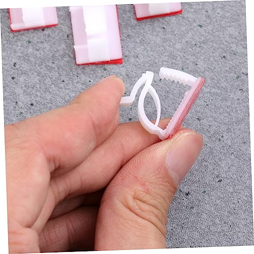 Angoily 100pcs Sujetadores Adhesivos para Cable para Gestión de Cables Bajo Escritorio miniatura 2