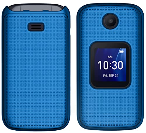 Case For Alcatel Go Flip 4 / Tcl Flip Pro Phone, Nakedcellphone Slim Hard Shell Protector Cover With Grid Texture - Cobalt Blue #TOP2