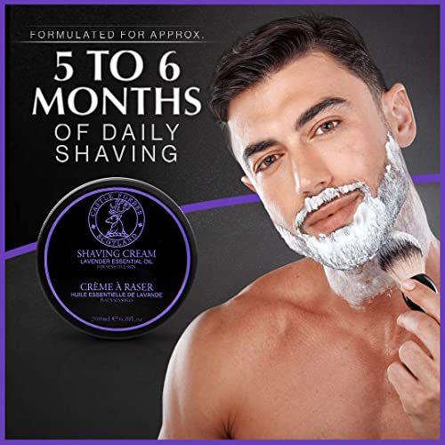 Castle Forbes Lavender Shaving Cream For Men, 6.8 Fl.oz. | Moisturizing Smooth Shave Lather W/ Esseantial Oils | Protects Sensitive Skin From Razor Burn & Irritation | Luxury Grooming & Beard Care #TOP2