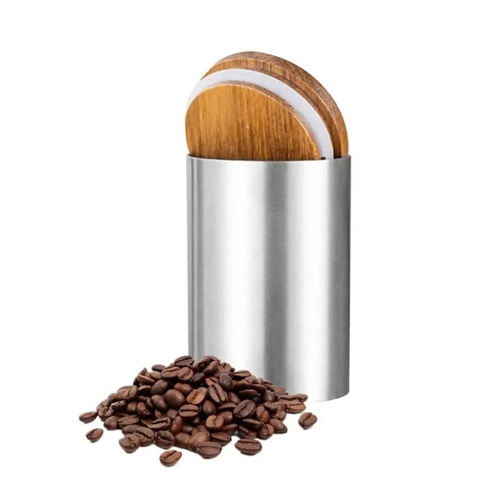 2 Stück 250 ml Edelstahl luftdicht Müslibehälter Vorratsdosen Set Teedose Behälter mit Deckel für Kaffeebohnen Zucker Trockenmilch