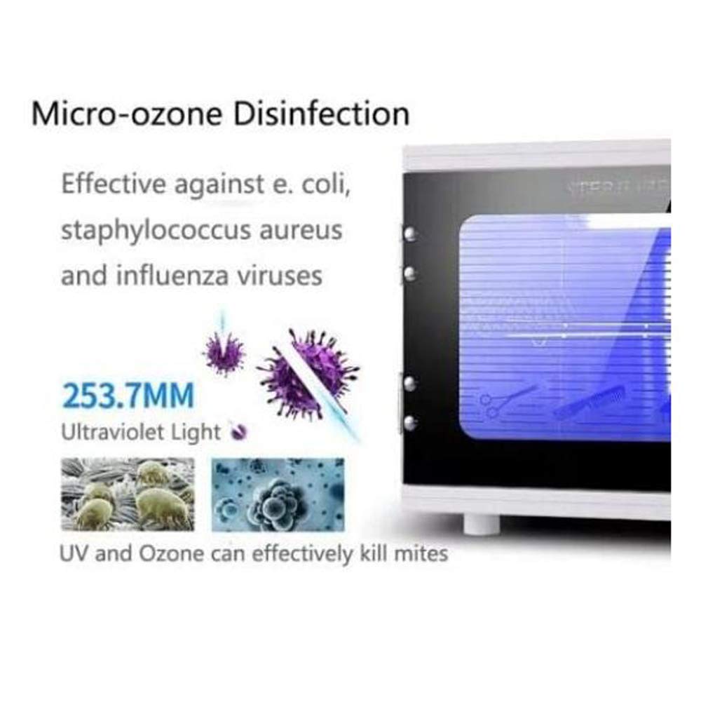 Mini esterilizador 10L Esterilizador UV Caja esterilizadora Desinfección con ozono, máquina de esterilización ultravioleta para toallas dentales profesionales y herramientas de manicura,Blanco