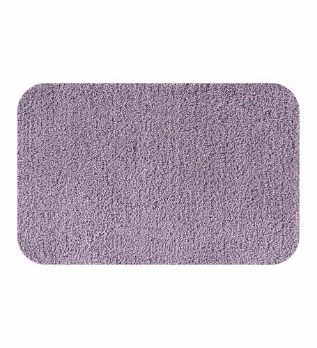 Image of Obsessions Ultra-Absorbent Quick-Dry Bath Mat | 1400 GSM Polyester | Soft, Non-Slip & Fast-Drying Bathroom Rug for Safety & Comfort | 40 x 60 cm | Mouve