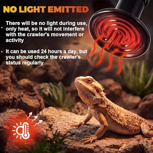 Image of 4 Pack 150W Ceramic Heat Emitter, No Light Reptile Heat Lamp Bulb for Bearded Dragon Tank, Chicken Brooder and Coop, E26 Ceramic Heater Bulb for Large Terrarium