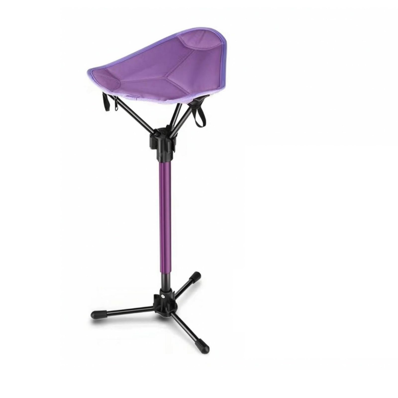 Ronyme Taburete Plegable con Correa Ligero | Ajustable, Taburete Plegable con Correa para el Hombro, Mueble, Camping, Campistas, Pescadores, Púrpura, Taburete Trípode