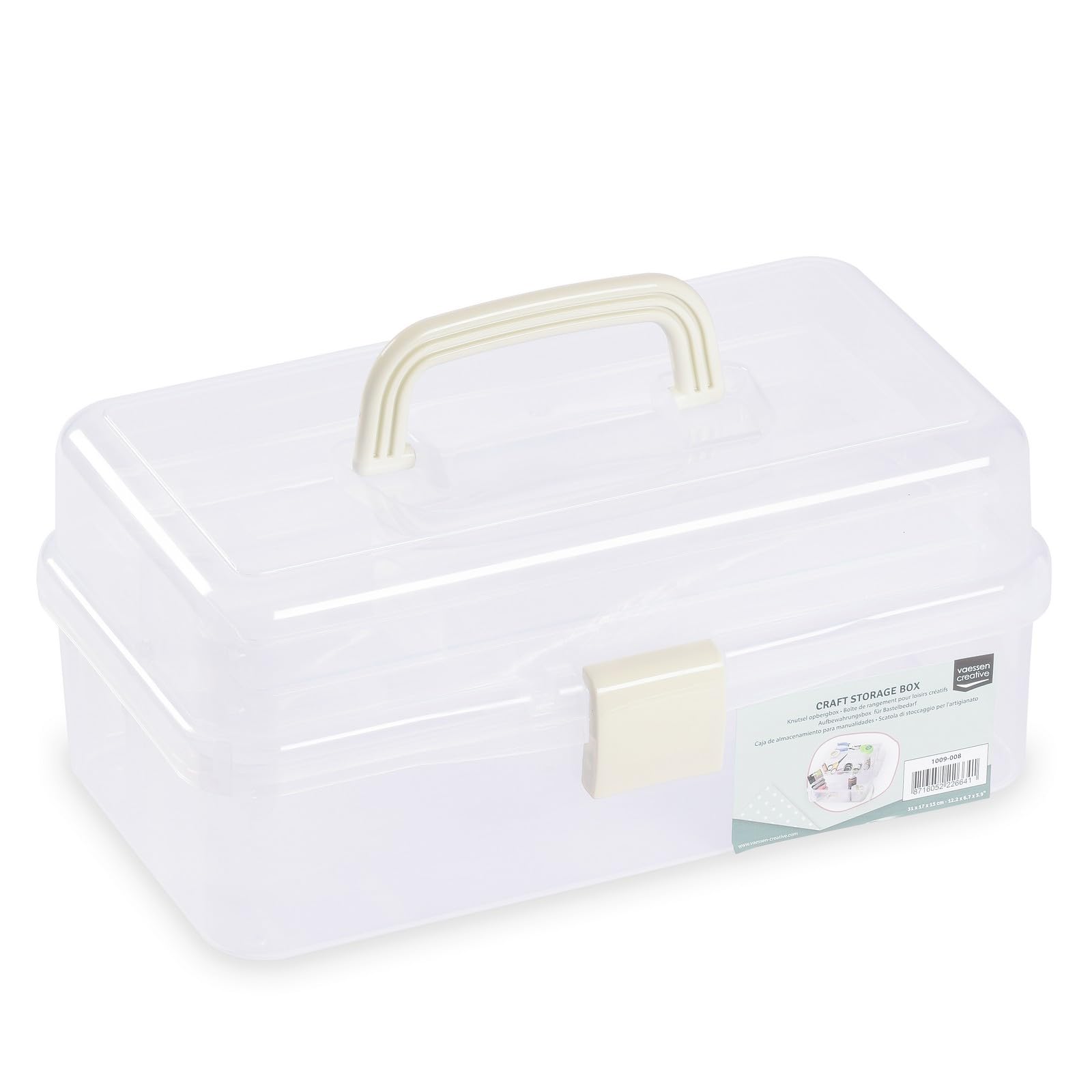 Vaessen Creative Tiered Storage Caddy for Scrapbook Embellishments, Jewellery Making Supplies, Bobbins, Sewing Accessories, Craft Tools and More, 31 x 17 x 15 cm