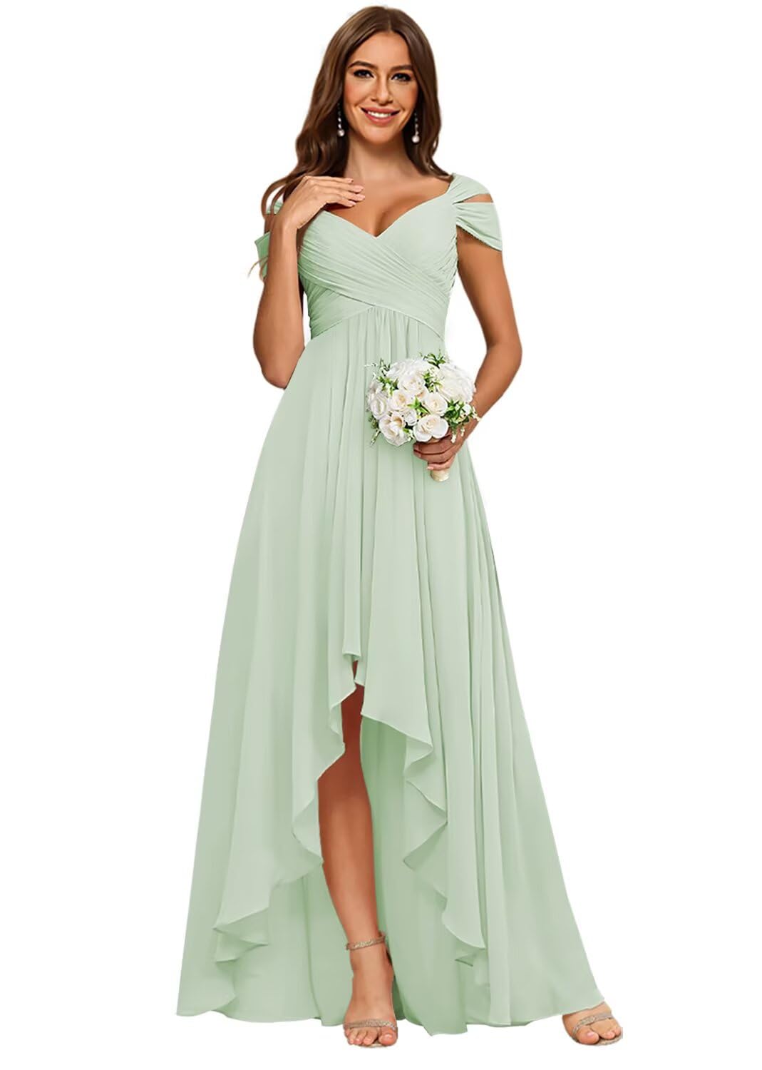 miao duo bridesmaid dresses Off The Shoulder Chapel Train Appliques Tulle A Line Wedding Dress Custom Made / Ivory