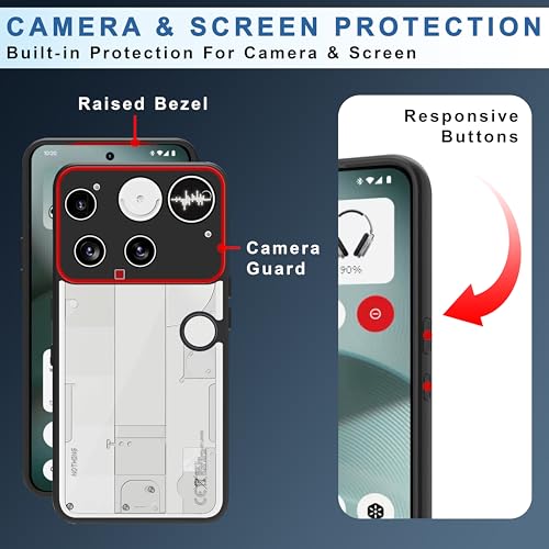 Image of CEDO Backcover for Nothing Phone 3 (5G) | Camera Protection Bump Shockproof Edge | Ultra Hybrid Transparent Acrylic Clear TPU+PC Hard Backcase Cover (Black)
