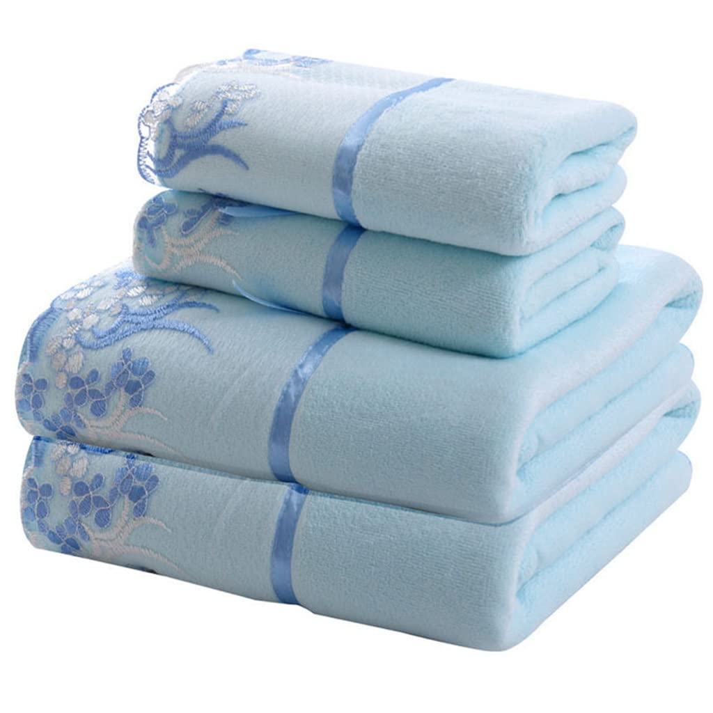 Lace Embroidered Bath Towel Set Microfiber for Adults Colourful Tree Bathroom Face Bath Towels Quick Dry Family Set