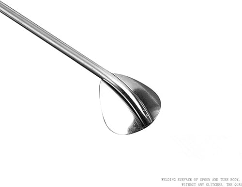 Miniatura 3 de Juego de 5 cucharas largas de acero inoxidable con forma de corazón, cuchara de paja de grado alimenticio para el hogar, cafetería, oficina,