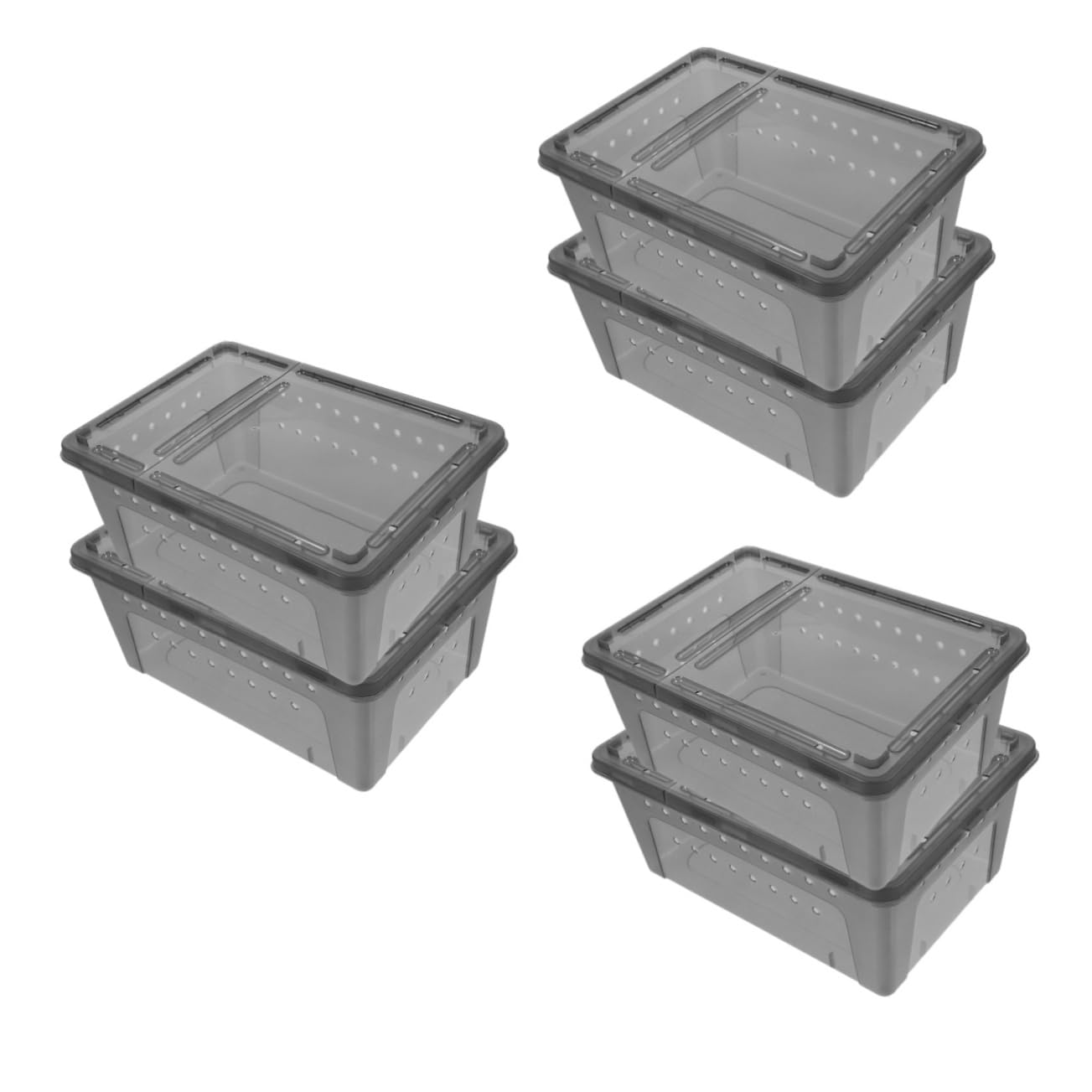 INOOMP 3 Set di Scatole di Riproduzione per Lucertole Accessori per Rettili Scatola di Alimentazione per Rettili Terrario per Ragni Terrario per Lumache 2 Pezzi * 3