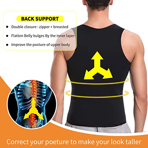 Finlin Men's Fitness Shapewear Sweat Corset Vest Hot Sweat Waist Trainer Sports Sauna Undershirt Sweat Suit Thin Body #TOP5