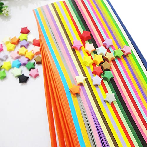 Papel Origami Star, Origami Papel Estrellas, Paper Quilling Kit , 1 Juego de Tiras de Papel Origami para DecoracióN de Fiestas, Hechas A Mano. 1350 Hojas, 27 Hojas (A Todo Color) Cover