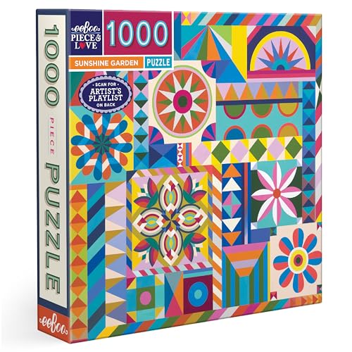 Rompecabezas de 1000 piezas eeBoo Sunshine Garden para relajarte en casa en familia