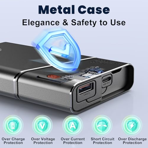 Kesguar 20000mAh Portable Charger 22.5W PD Fast Charging Power Bank with Built-in Cable - image 5