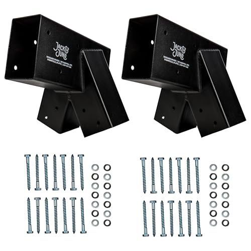 Jack & June Heavy-Duty DIY Wooden Swing Set Kits - Metal Bracket and Hardware for Safe, Easy Playset Installation