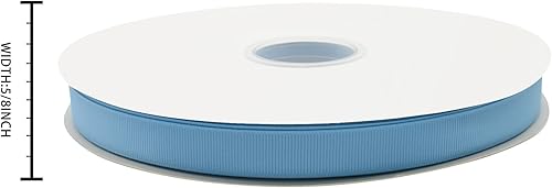Miniatura 3 de Maclemon Cinta de grogrén de niebla azul de 58 pulgadas x 100 yardas para manualidades, lazos para el cabello, envoltorios de regalos, artes,